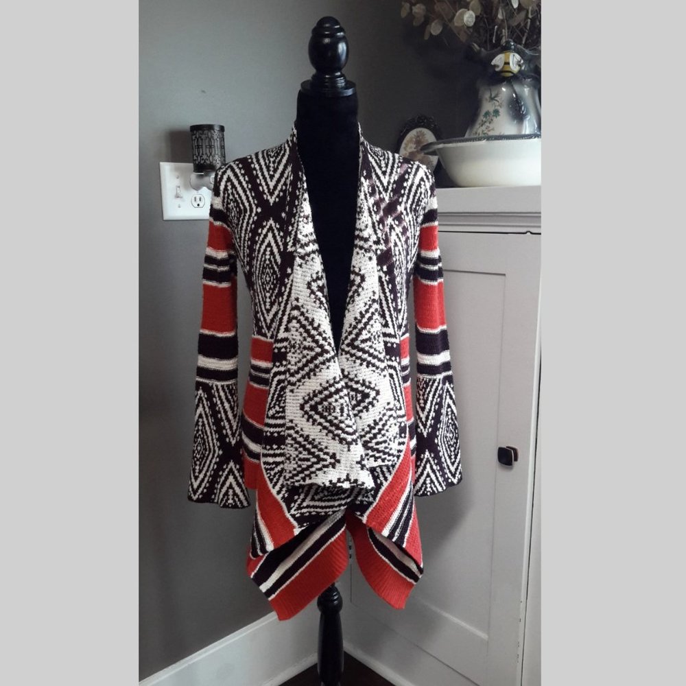 Knox Rose✨ Waterfall Wrap Aztec Tribal Cardigan Size XS